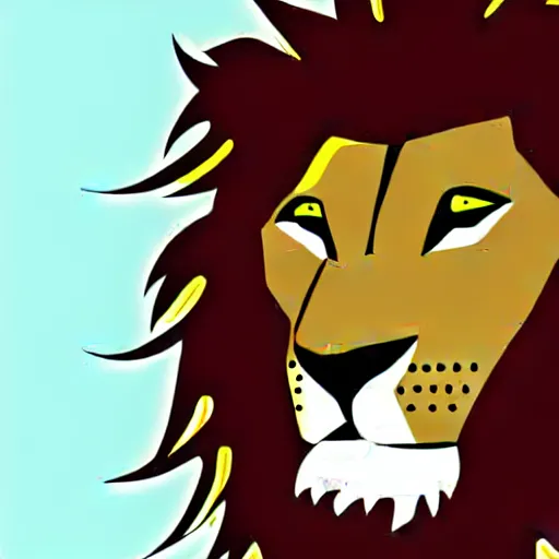 Prompt: vector mascot of a lion, digital art design