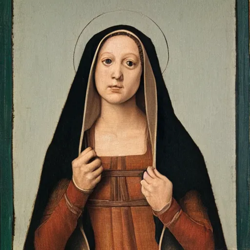 Image similar to a renaissance style portrait painting of the nun