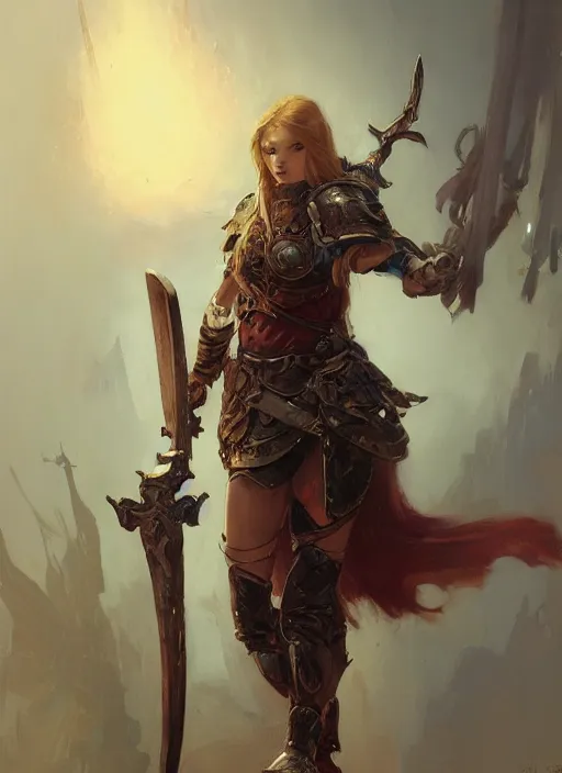 Image similar to character design game art digital 2 d girl viking christian cyborg armor by gaston bussiere, anna nikonova aka newmilky, greg rutkowski, yoji shinkawa, yoshitaka amano, tsutomu niehi, moebius, donato giancola, geoffroy thoorens, trending on artstation, featured on pixiv