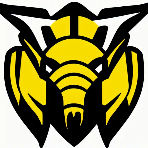 Prompt: angry wasp vector logo, E-sport style, flat colour, SVG, professional, sharp edges