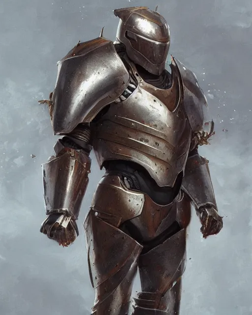 Image similar to Hyper realistic painting of an empty suit of rusty full plate armour animated by magic, dark fantasy, fantasy armor, hyper detailed, by greg rutkowski, trending on artstation