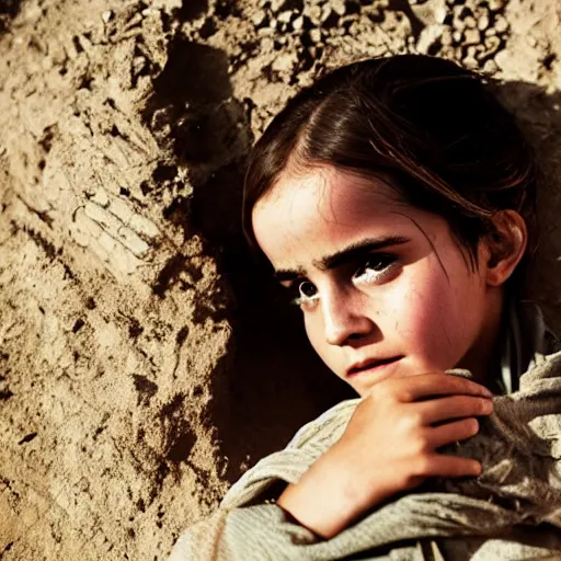 Image similar to photo of emma watson, afghan girl, award - winning photo by national geographic