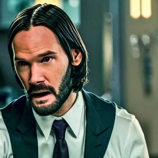 Prompt: a movie still of pewdiepie in John Wick