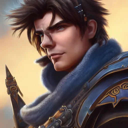 Image similar to varian wrynn, dmitry prozorov style, artstation, extremely detailed, 8 k, high quality, beatufil painting