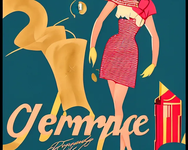 Prompt: 1 9 4 0 s teenager in art deco style, champagne commercial, artstation, illustration, bright, cheerful, detailed and intricate environment