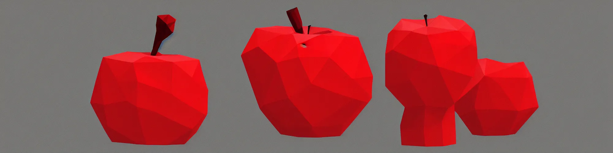 Image similar to red apple on table, low poly, polygon, low poly character