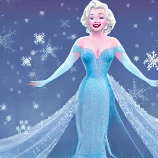 Prompt: marilyn monroe as elsa in live action disney frozen, 8k resolution, full HD, cinematic lighting, award winning, anatomically correct