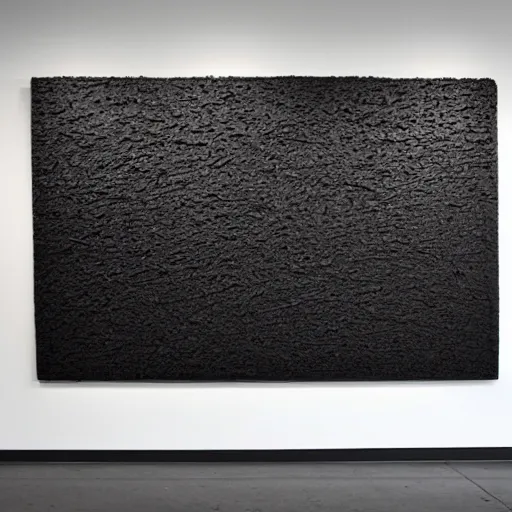 Image similar to vantablack wall by clyfford still, behance, lyrical abstraction, black background, no contrast, no light, grayscale