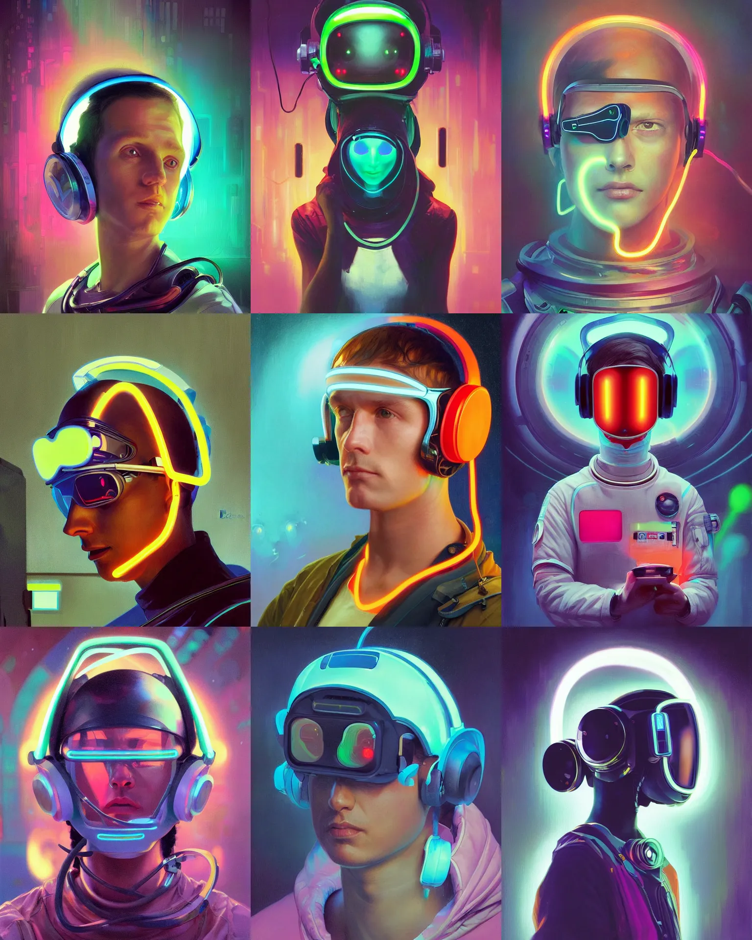 future coder looking on, eye visor and sleek neon | Stable Diffusion ...