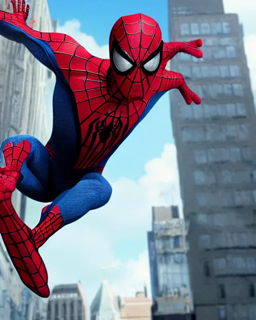 Image similar to A photo of an live-action animated SpiderMan movie starring emma watson. Emma watson face reveal. rendered in Unreal Engine, 8K concept art, detailed, cohesive, mixed media, volumetric lighting, ambient occlusion, 8K 3D, shot on Kodak Ektar