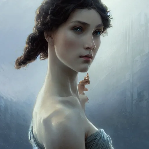 Image similar to skyfall, intricate, elegant, highly detailed, digital painting, artstation, concept art, smooth, sharp focus, illustration, art by artgerm and greg rutkowski and alphonse mucha and william - adolphe bouguereau