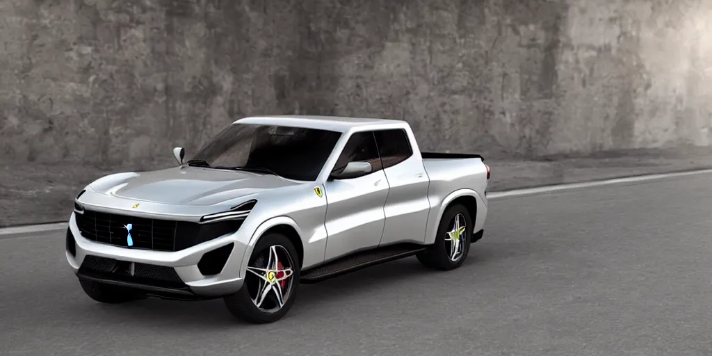 Prompt: “2022 Ferrari Pickup Truck, ultra realistic, 4K”
