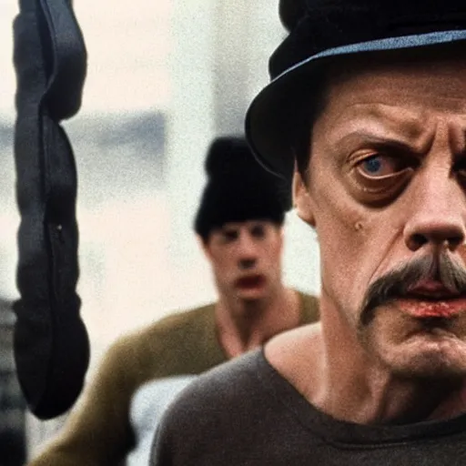 Image similar to Steve Buscemi as Rocky Balboa, movie still