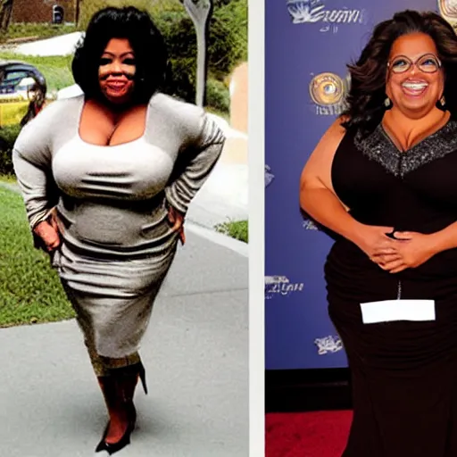 Prompt: Morbidly obese Oprah Winfrey