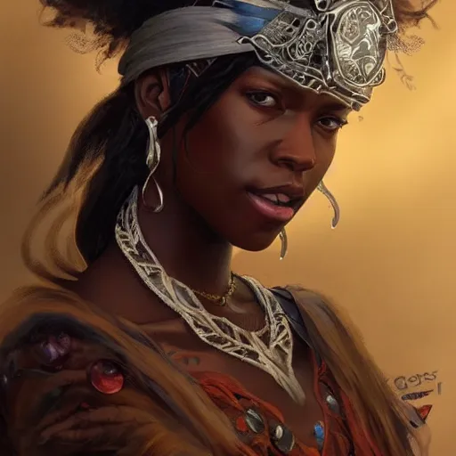 Image similar to KSI wearing a bandana, closeup, D&D style, fantasy, intricate, elegant, highly detailed, digital painting, artstation, concept art, matte, sharp focus, illustration, art by Artgerm and Greg Rutkowski and Alphonse Mucha