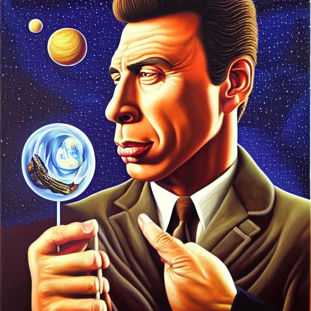 Image similar to an oil on canvas portrait painting of john travolta, surrealism, surrealist, cosmic horror, rob gonsalves, high detail