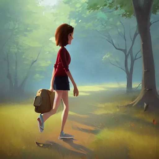 Image similar to goro fujita ilustration emma watson walking in the woods, painting by goro fujita, sharp focus, highly detailed, artstation