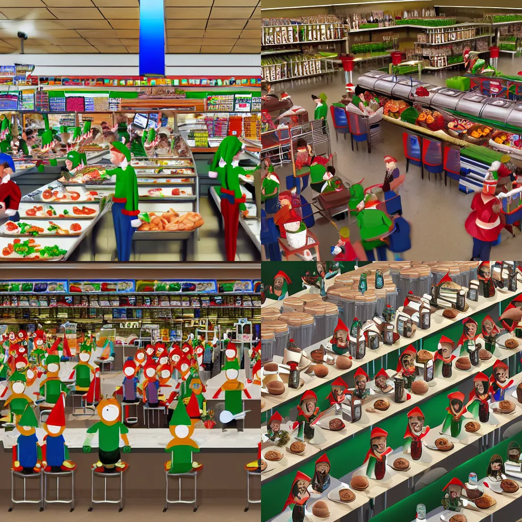 Prompt: an elf a school canteen at checkout, headshot photography, rows of canteen in background, american canteen, school, digital hd wallpaper, digital art, 4k 3d render