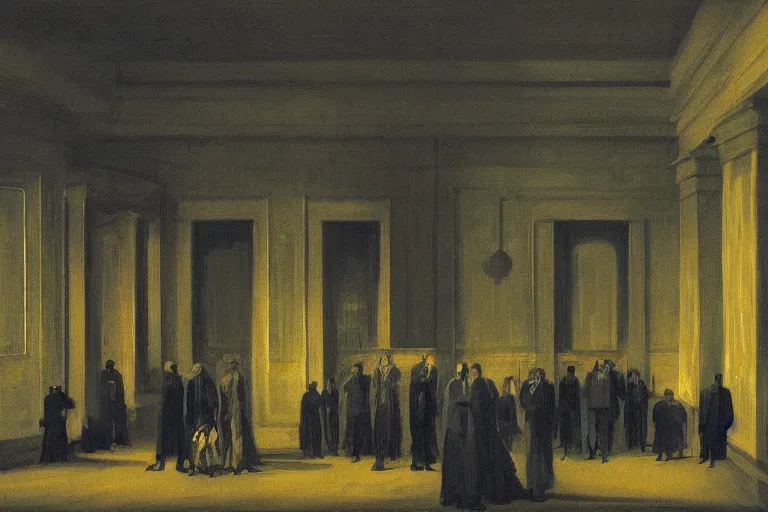 Image similar to The Shining Overlook Hotel, painted by Goya