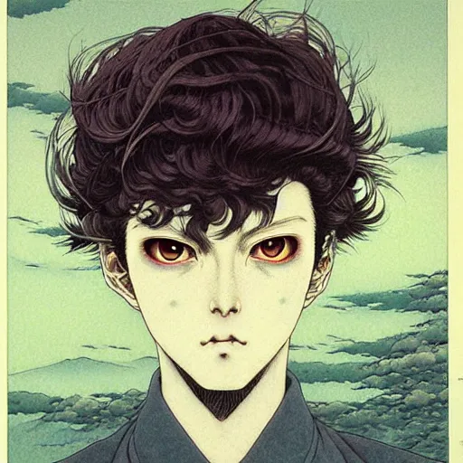 Image similar to prompt : mysterious portrait painted in miyazaki color style drawn by katsuhiro otomo and takato yamamoto, inspired by fables, china doll face, smooth face feature, intricate oil painting, high detail, sharp high detail, manga and anime 2 0 0 0