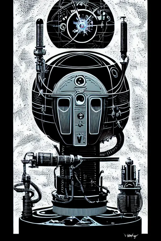 Prompt: steampunk cryo chamber containing an grey alien, high details, intricately detailed, by vincent di fate, inking, 3 color screen print, masterpiece, trending on artstation,, sharp, details, hyper - detailed, hd, 4 k, 8 k