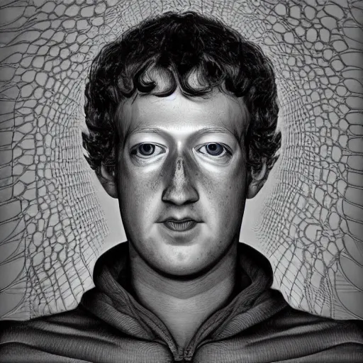 Image similar to mark zuckerberg by hr giger