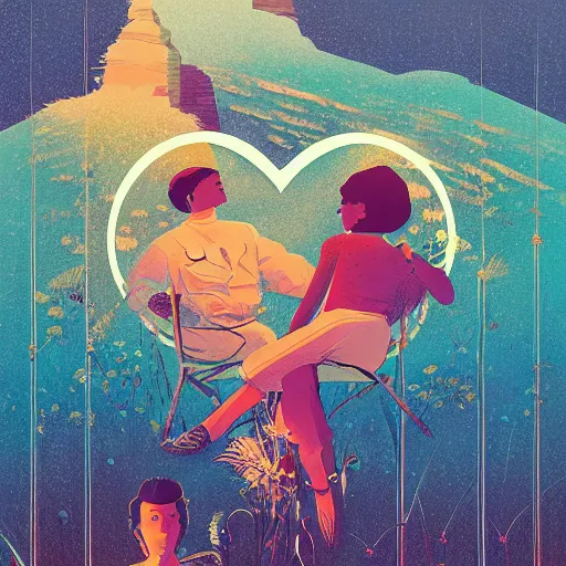 Image similar to illustration of love tender by Victo Ngai and James Gilleard and Bruce Pennington