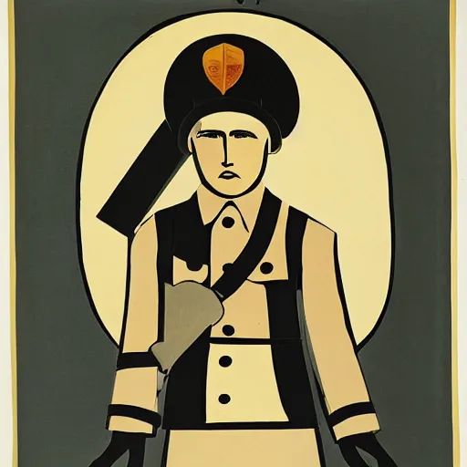 Image similar to a poster of a young soldier wearing a helmet. by ismael nery, wyndham lewis. behance, soviet propaganda, american propaganda