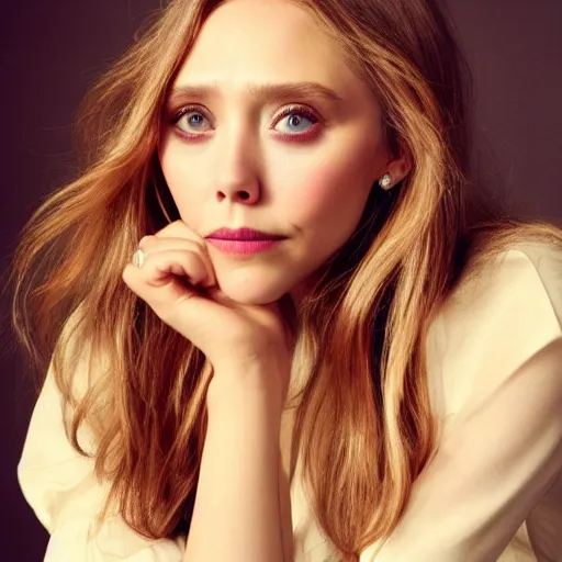 Prompt: elizabeth olsen, classical portrait