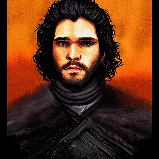 Image similar to a portrait of jon snow by anato finnstark