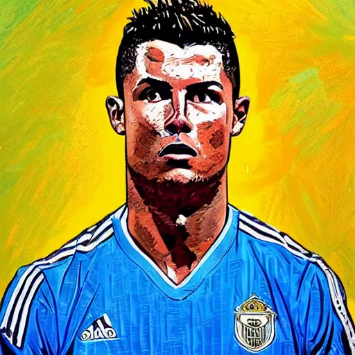 Image similar to a hyper - detailed masterpiece of ronaldo phenomenal, stunning portrait