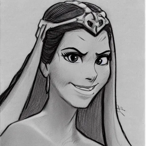 Image similar to milt kahl sketch of victoria justice as princess padme from star wars episode 3