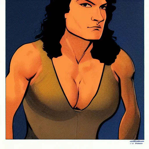 Prompt: gina carano retro minimalist portrait by jean giraud, moebius starwatcher comic, 8 k