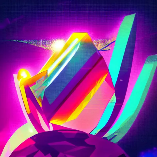 Image similar to crystal gem, epic retrowave art, trending on art station