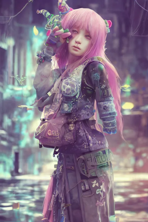 Image similar to solarpunk girl kawaii, ultra realistic, concept art, intricate details, highly detailed, photorealistic, octane render, 8 k