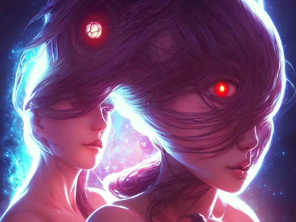 Prompt: azathoth girl save the earth, occlusion shadow, specular reflection, rim light, unreal engine, artgerm, artstation, art by hiroaki samura and ilya kuvshinov and ossdraws, intricate, highly detailed 8 k, cosmic horror illustration, extremely beautiful and aesthetic shape of face and body, movie poster