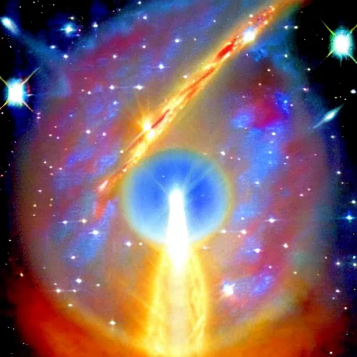 Prompt: portal to heaven in space made by Hubble