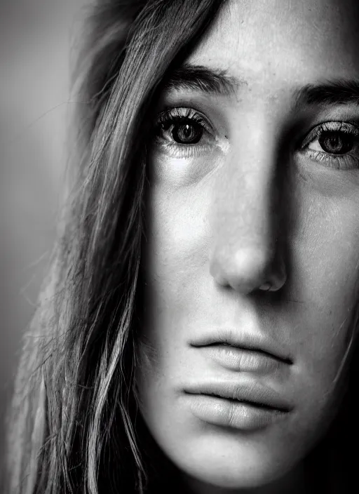 Prompt: portrait of a beautiful 20-year-old Italian woman by David Bailey, close up, detailed, award winning, Sony a7R