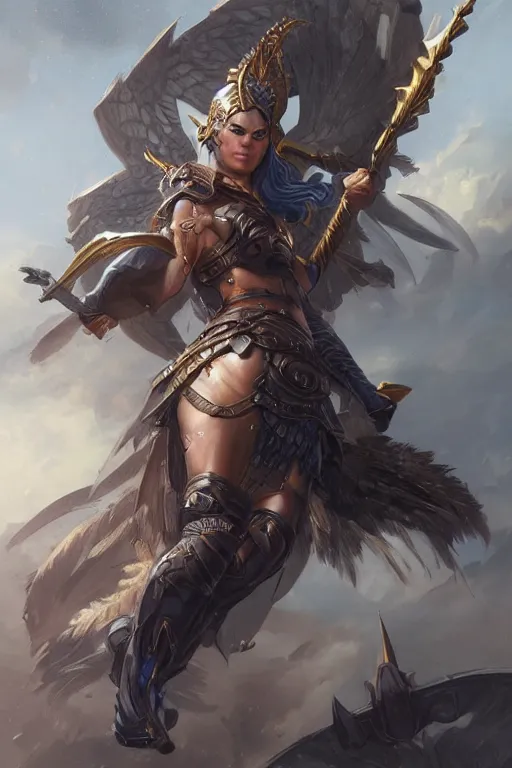 Image similar to amazon valkyrie athena, d & d, fantasy, portrait, highly detailed, headshot, digital painting, trending on artstation, concept art, sharp focus, illustration, art by artgerm and greg rutkowski and magali villeneuve