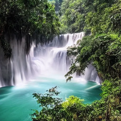 Image similar to beautiful photo of kuang si falls