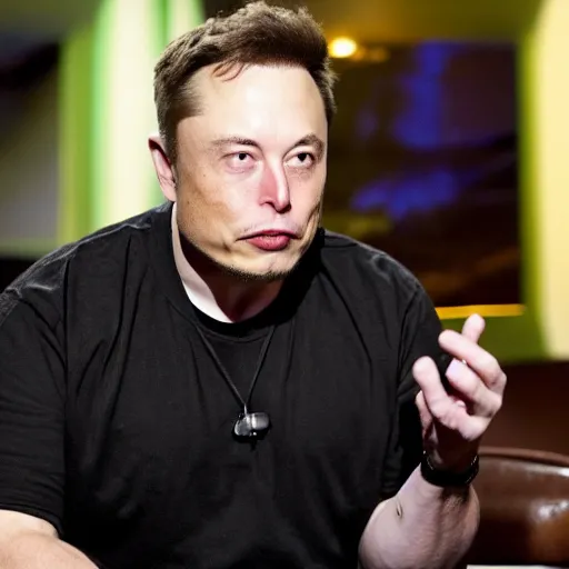 Prompt: elon musk smoking a joint on the joe rogan podcast, weed