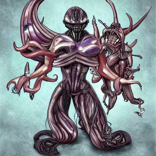 Prompt: hybrid between a xenomorph and a my little pony