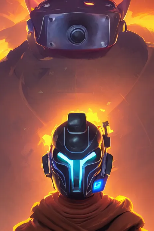 Image similar to epic mask helmet robot ninja portrait stylized as fornite style game design fanart by concept artist gervasio canda, behance hd by jesper ejsing, by rhads, makoto shinkai and lois van baarle, ilya kuvshinov, rossdraws global illumination radiating a glowing aura global illumination ray tracing hdr render in unreal engine 5