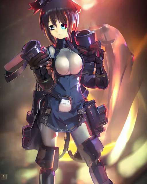 Prompt: full body portrait of anime girl in mechanic armor in night tokyo by makoto sinkai, perfect face, fine faces, fine anime face, fine details