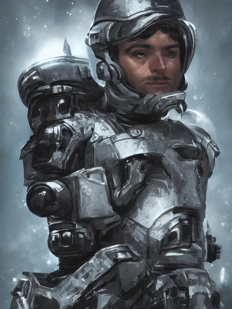 Image similar to selfie of a space soldier by louis daguerre, cinematic, high quality, cgsociety, artgerm, 4 k, uhd, 5 0 mm, trending on artstation