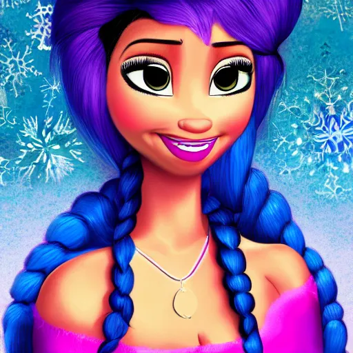 Image similar to nicki minaj is a character from frozen, digital art