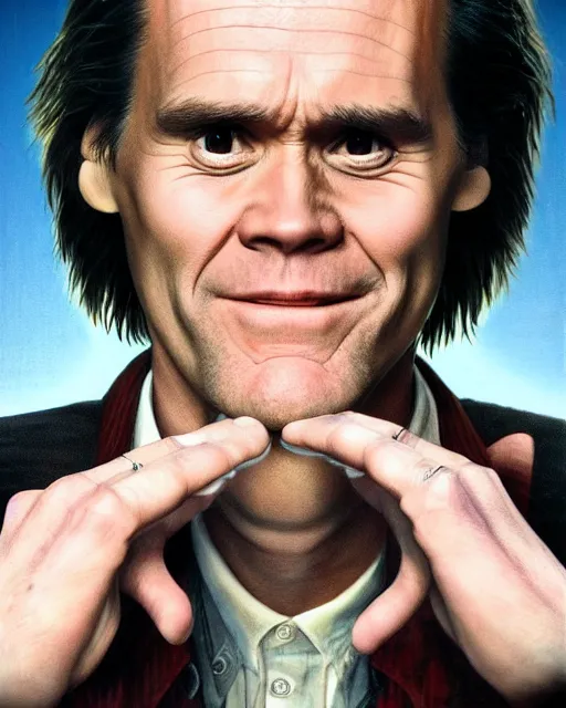 Prompt: jim carrey in kidding, hyper realism, epic composition, high detail, professional photo, photorealistic, extremely detailed,