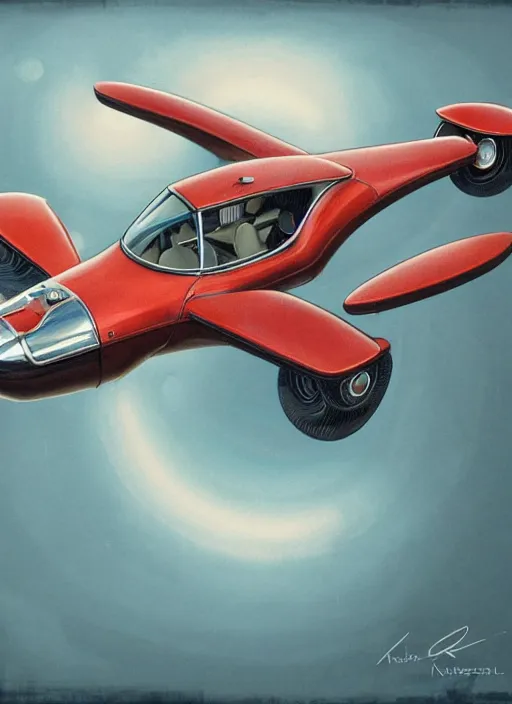 Prompt: highly detailed closeup portrait of a 1 9 6 0 s retro flying car, unreal engine, nicoletta ceccoli, mark ryden, earl norem, lostfish, global illumination, detailed and intricate environment