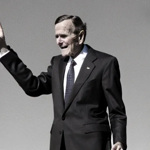 Image similar to George H.W. Bush destroys Iraq, historical photo