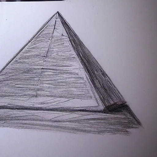 Image similar to sketch of a pyramid painted so it looks like a triangle